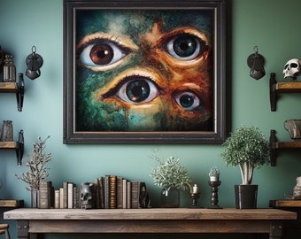 Soul Portals - Large Original Oil Painting - Surreal Dmt Trippy Psychedelic Eyes.