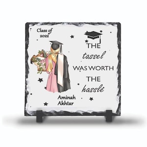 Personalised graduation print rockslate | University graduation Gift idea for graduates | Hijabi Graduate | Muslim graduate