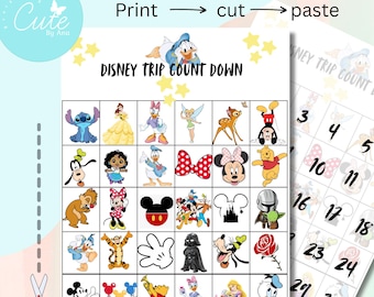 Disney trip countdown printable, jpg instant download
