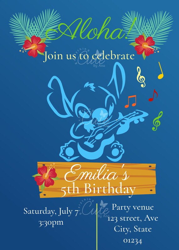 10 BEST] Invitations Lilo & Stitch, DIGITAL, WHATSAPP