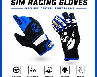 Ademende simracehandschoenen | Anti-zweet grip handschoenen voor Logitech, Fanatec & Moza stuurwielen