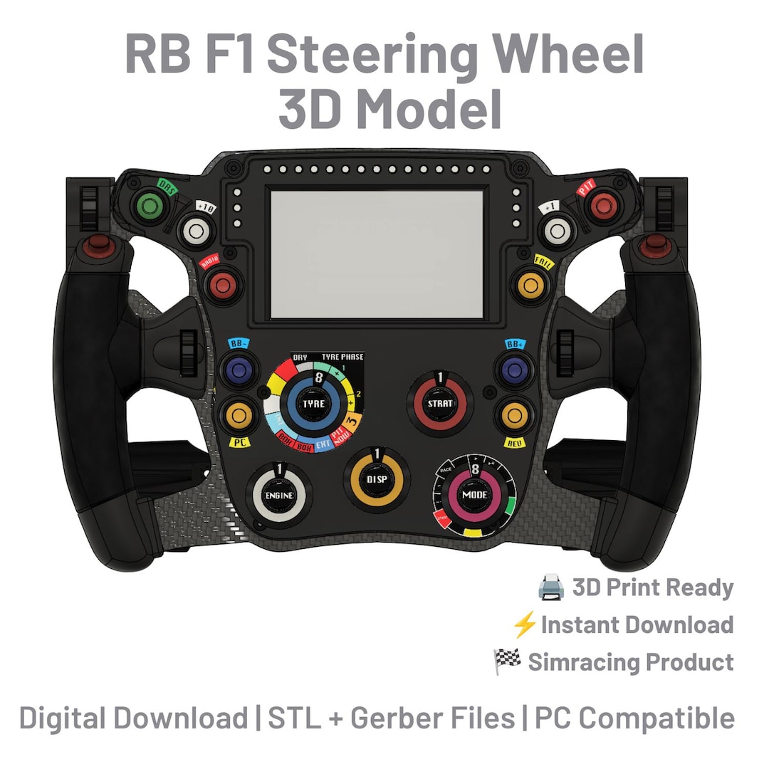 F1スタイルのステアリングホイール3Dモデル – ネイビーレーシング