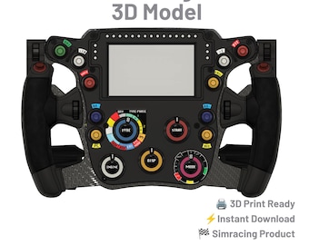 F1-Style Steering Wheel 3D Model – Navy Racing Edition | Sim Racing STL File | Digital Download
