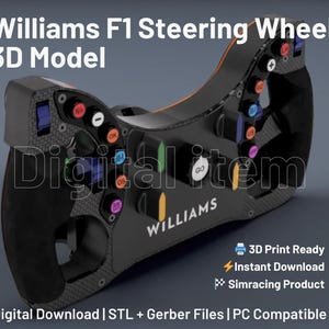 Williams F1 Steering Wheel 3D Model: Sim Racing DIY Project *Digital Item