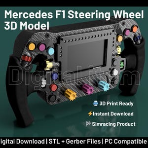Mercedes-AMG F1 Steering Wheel 3D Model: W15 & W14 Sim Racing *Digital Item