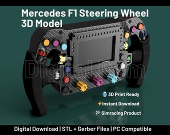 Mercedes-AMG F1 Steering Wheel 3D Model: W15 & W14 Sim Racing *Digital Item