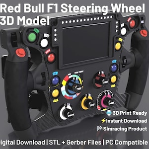 Red Bull F1 Steering Wheel 3D Model - Digital STL File for 3D Printing for Sim Racing