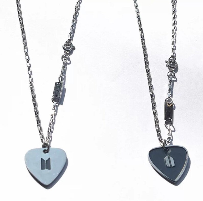 Suga Inspired Doublesided BTS Guitar Pick Necklace Etsy
