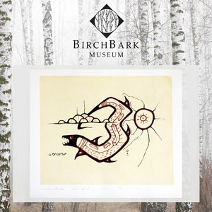 Vintage Rare 1976 Ojibway Art - Blake Debassige - Serpent Spirit - Woodland Studios
