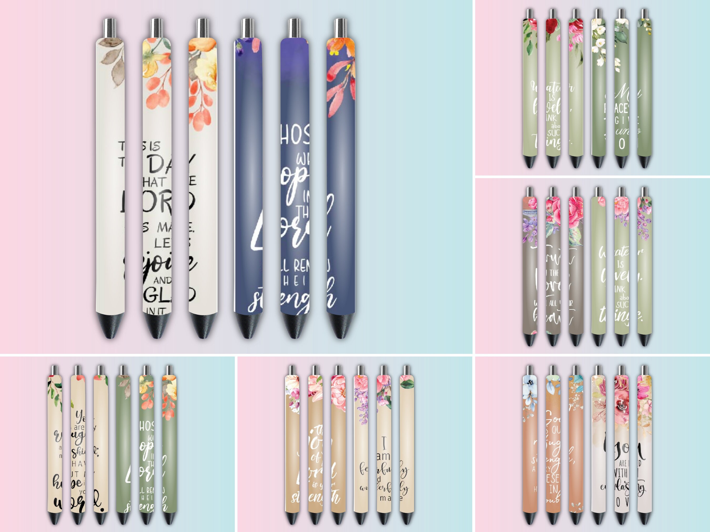Bible Verse Pen Wraps, Pen Wrap Bundle, Pen Wrap Sublimation Designs, Pen Waterslide Designs, Epoxy Pen Wraps, Pen Wrap PNG