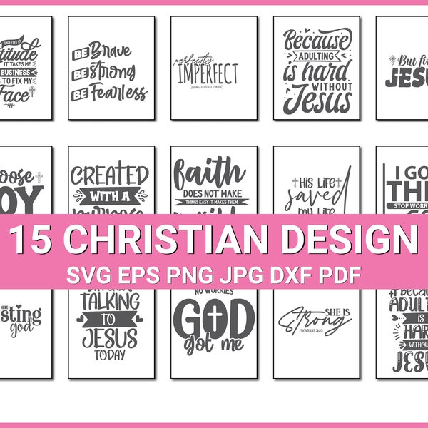 Christian Bundle SVG, Religious Svg Bundle, Inspiring Quotes Svg, Easter svg , SVG Cut files for Cricut, Svg, Png, Eps, Dxf, for Shirts Mugs