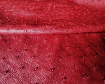 Dark Red Ostrich hide / skin / leather skin Grade A for garments