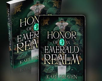 Fantasy Book Cover, Emerald Realm, NO AI Premade, Ebook