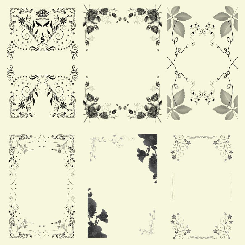 38 Fantasy Art Borders - Ornate PNG Clipart Set (digital Download) - Etsy