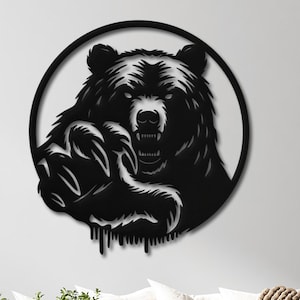 Bear Metal Wall Art,  Bear Metal Wall Decor, Unique Rustic Wall Art for Living Room, Wildlife-Inspired Gift for Nature Lovers