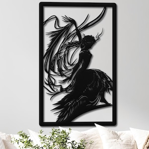 Oriental Dancer Metal Wall Art – Graceful Belly Dance Silhouette – Cultural Boho Home Decor – Artistic Dance Wall Hanging - Dancer Wall Art