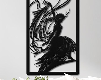 Oriental Dancer Metal Wall Art – Graceful Belly Dance Silhouette – Cultural Boho Home Decor – Artistic Dance Wall Hanging - Dancer Wall Art