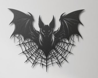 Bat Metal Wall Decor, Bat Metal Wall Art, Big Bat Metal Sign, Halloween Wall Decor, Gothic Home Decor, Cute Bat Decor, Bat Metal Poster