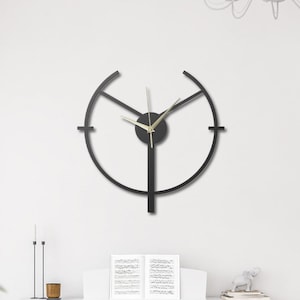 Minimalist Metal Wall Clock, Modern Home Decor, Large Wall Clock, Unique Clock for Office Decor, Living Room Wall Decor, Housewarming Gifts