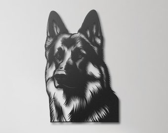 German Shepherd Metal Wall Art, German Shepherd Wall Decor, German Shepherd Wall Hanging, Unique Gift for Dog Lovers, Bedroom Wall Decor