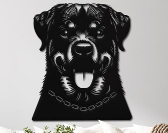Rottweiler Metal Wall Art - Rottweiler Wall Decor- Rottweiler Metal Sign - Unique Gift for Dog Lovers