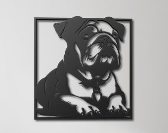Bulldog Metal Wall Art - Bulldog Portrait - Bulldog Metal Wall Decor - Bulldog Lovers Gifts - Bulldog Metal Sign
