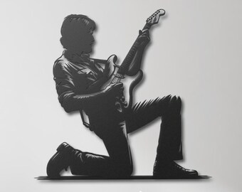 Electric Guitarist Metal Wall Decor, Energetic Musician Art, Guitarist Wall Decor, Gifts for Music Lover, Electric Guitar Art, Guitarist Art