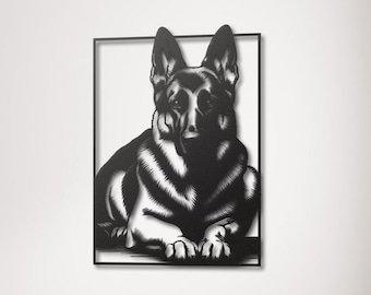 German Shepherd Metal Wall Art, German Shepherd Wall Sign, German Shepherd Wall Decor, Unique Gift for Dog Lovers