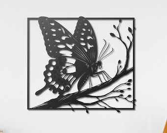 Butterfly Metal Wall Art, Butterfly Metal Wall Decor, Homewarming Gift, Gift for Mother, Living Room Decor, Bedroom Butterfly Decor,