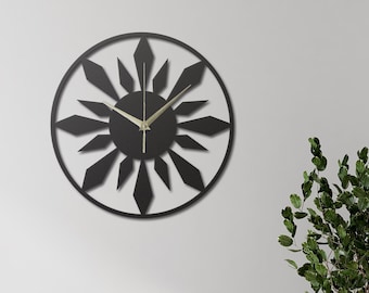 Mid Century Modern Wall Clock, Wall Clock Farmhouse, Modern Wall Clock, Large Metal Wall Clock, Retro Metal Wall Clock, Housewarming Gift