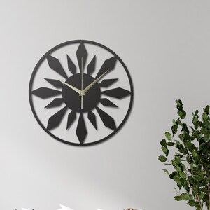 Mid Century Modern Wall Clock, Wall Clock Farmhouse, Modern Wall Clock, Large Metal Wall Clock, Retro Metal Wall Clock, Housewarming Gift