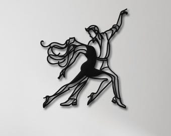 Dancing Couple Metal Wall Art, Anniversary Home Decor
