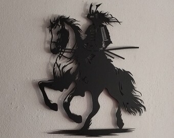 Samurai Metal Wall Art, Bushido Metal Wall Decor, Japanese Art Room Decor, Samurai Metal Sign