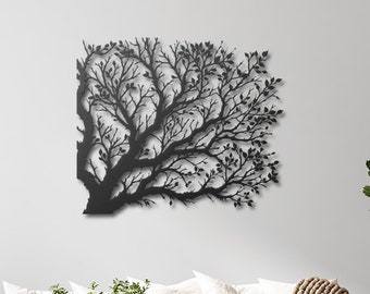 Tree Branches Metal Wall Art, Branches Wall Art, Bedroom Wall Decor, Above Bed Decor, Housewarming Gift, Living Room Decor