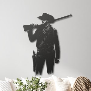 Cowboy Metal Wall Art, Western Home Decor, Western Metal Poster, Rustic Cowboy Metal Wall Art, Western Decor Wall Decor for Farmhouse