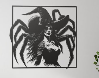 Spider Woman Metal Wall Art, Gothic Woman Sculpture, Gothic Wall Decor, Gothic Art, Spider Wall Art, Gothic Woman Wall Art, Halloween Decor