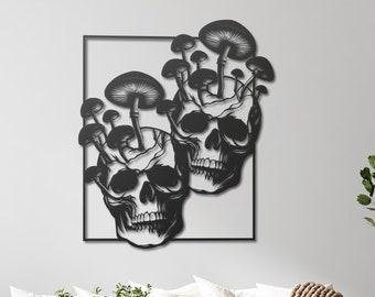 Skull Metal Wall Art, Skull Sculpture, Man Cave Decor, Above Bed Decor, Gothic Home Decor, Gothic Wall Art, Skull Decor, Bedroom Wall Decor