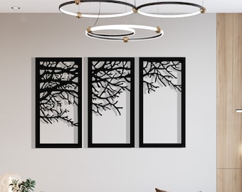 Tree Branches Metal Wall Art,Living Room Wall Art,Bedroom Wall Decor,Above Bed Decor,Cottagecore Decor,Housewarming Gift First Home