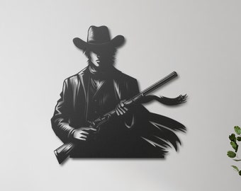 Cowboy Metal Wall Art, Cowboy Man Decor, Western Wall Decor