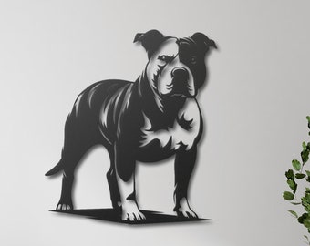 Pitbull Metal Wall Art - American Pitbull Terrier - Unique Gift for Dog Lovers - Pitbull Metal Wall Decor