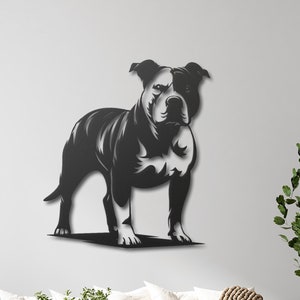 Pitbull Metal Wall Art - American Pitbull Terrier - Einzigartiges Geschenk für Hundeliebhaber - Pitbull Metal Wall Decor - Hundebesitzer Geschenke