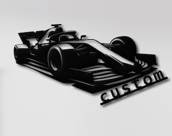 Custom Formula 1 Car Metal Wall Art, Personalized Race Car Sign, F1 Wall Decor for Boys Room, Motorsport Gift