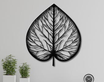 Large Leaf Metal Wall Art Modern Minimalist Home Decor
