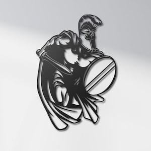 Spartan Warrior Metal Wall Art,Spartan Sculpture Metal Sign,Ancient Greek Warrior Wall Art,Movie Metal Poster,Gladiator Wall Decor,Game Room