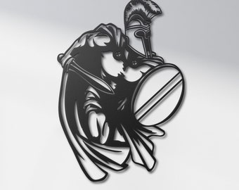 Spartan Warrior Metal Wall Art,Spartan Sculpture Metal Sign,Ancient Greek Warrior Wall Art,Movie Metal Poster,Gladiator Wall Decor,Game Room
