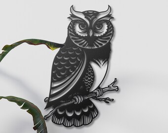 Owl Metal Wall Art,White Owl Metal Wall Decor,Owl Art,Owl Metal Wall Sign,Bedroom Wall Decor,Christmas Gifts for Him,Kids Room Decor