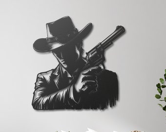 Cowboy Metal Wall Art, Cowboy Man Decor, Western Art