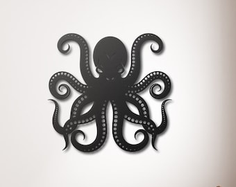 Octopus Metal Wall Sign, Octopus Wall Decor, Octopus Bedroom Decor, Octopus Art, Octopus Gifts, Octopus Lover Gift, Bathroom Octopus Decor