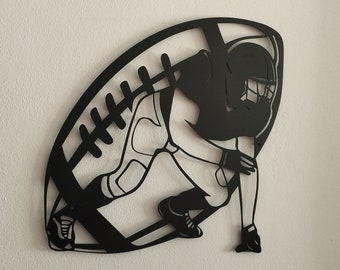 Football Metal Wall Art, American Football Wall Decor, Sports Room Decor, Birthday Gift for Him, Bedroom Wall Decor, Football Gifts Husband