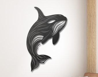 Orca Whale Metal Wall Art, Whale Metal Wall Decor, Whale Metal Wall Sign, Whale Metal Poster